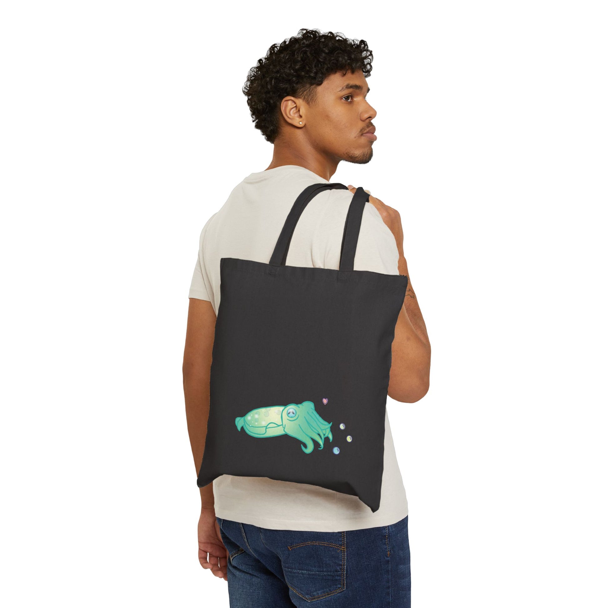 Whimsical Cuttlefish Cotton Canvas Tote Bag