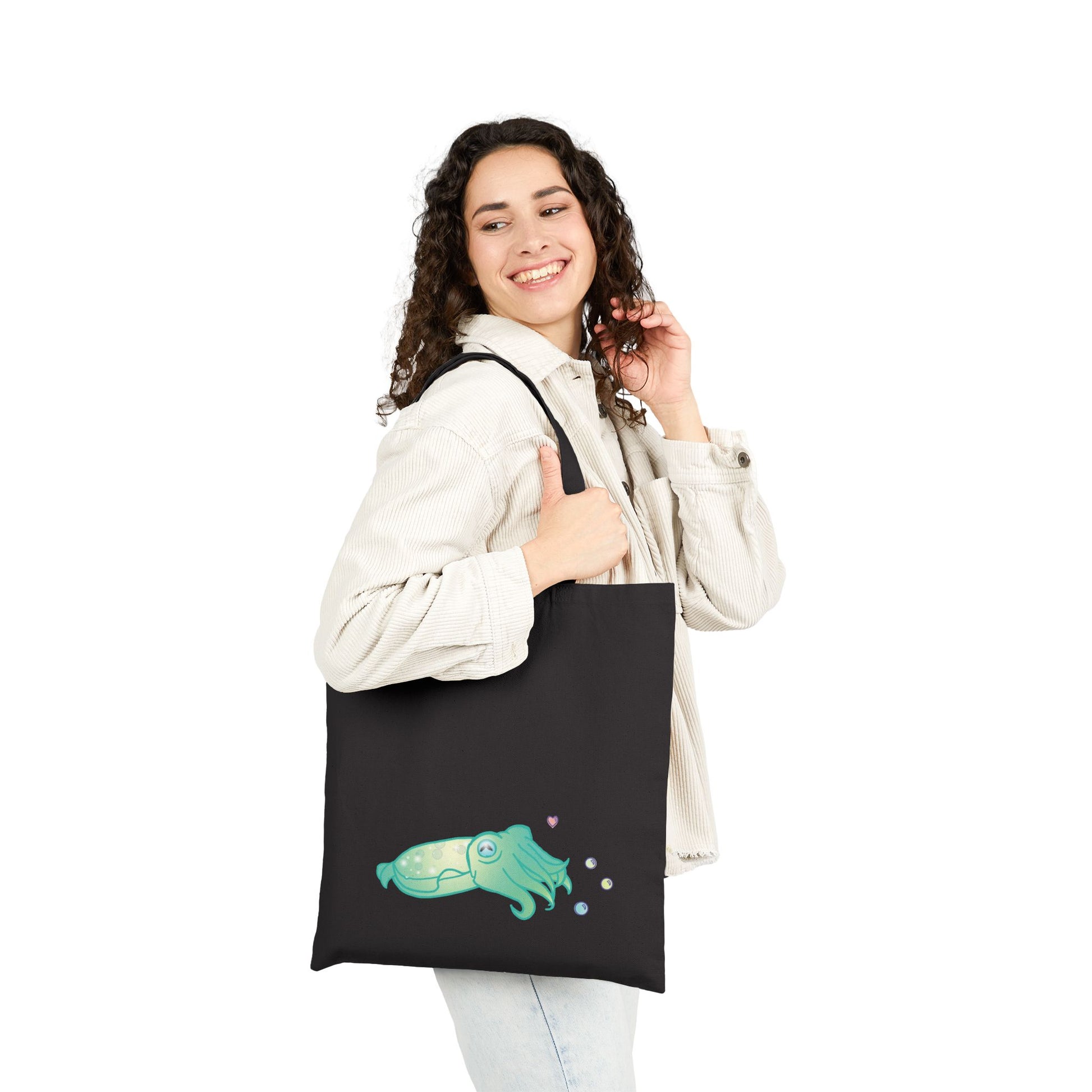 Whimsical Cuttlefish Cotton Canvas Tote Bag