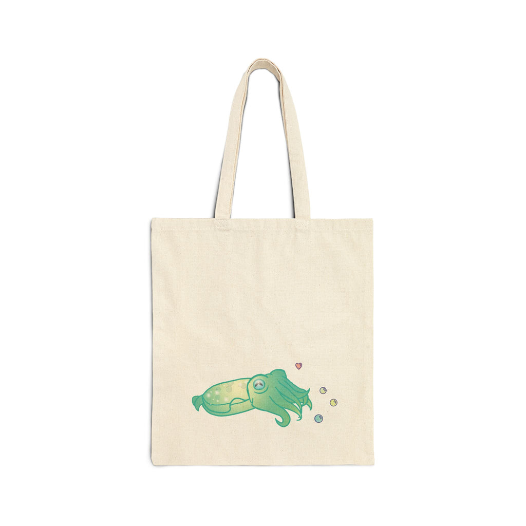 Whimsical Cuttlefish Cotton Canvas Tote Bag